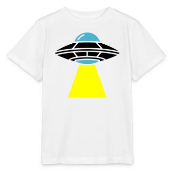 UFO Alien Raumschiff Licht - Stanley/Stella Kinder T-Shirt MINI CREATOR  - Weiß - Vorne - Maike (125cm)