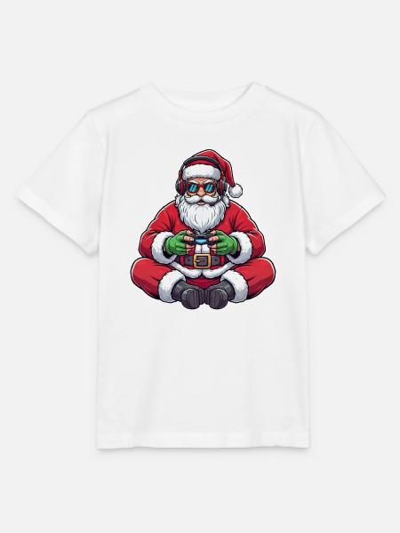 Gamer Weihnachtsmann Spielt Videospiel-Controller - Stanley/Stella Kinder T-Shirt MINI CREATOR - Weiß
