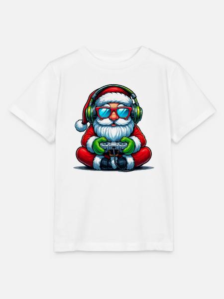 Gamer Weihnachtsmann Spielt Videospiel-Controller - Stanley/Stella Kinder T-Shirt MINI CREATOR  - Weiß