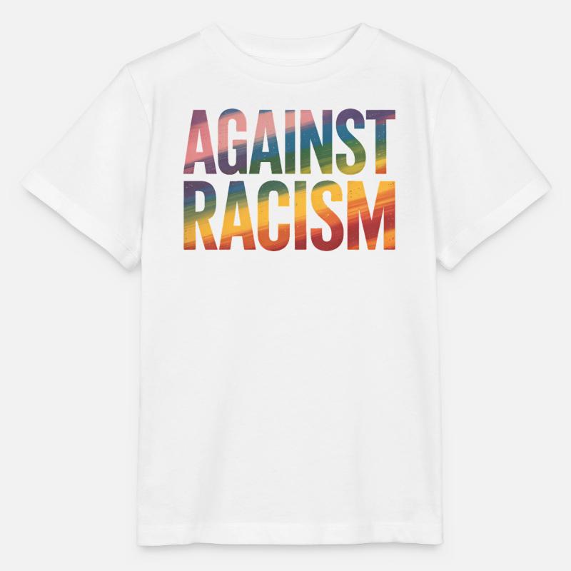 Gegen Rassismus – Antifa-Regenbogen-Tee - Stanley/Stella Kinder T-Shirt MINI CREATOR  - Weiß