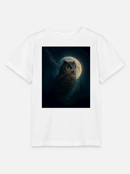 Eule im Nachtwald - Stanley/Stella Kinder T-Shirt MINI CREATOR  - Weiß