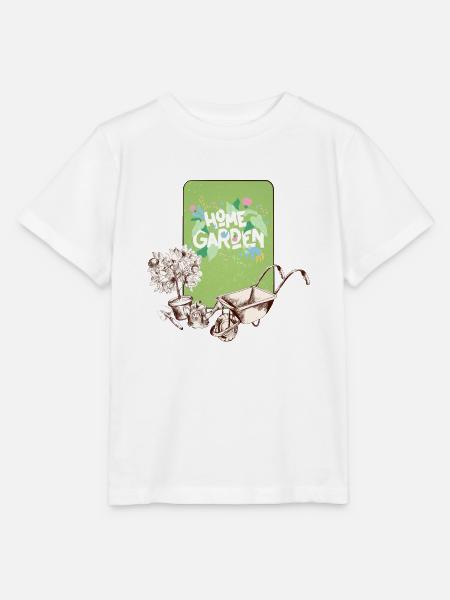 Haus Garten Florale Illustration - Stanley/Stella Kinder T-Shirt MINI CREATOR - Weiß