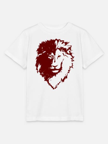 Roter Löwenkopf Silhouette - Stanley/Stella Kinder T-Shirt MINI CREATOR - Weiß