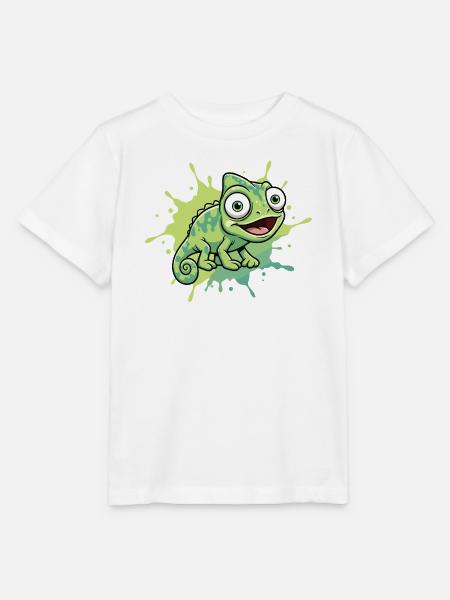 Fröhlicher Chamäleon Spritzer - Stanley/Stella Kinder T-Shirt MINI CREATOR - Weiß