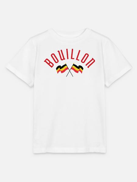 Bouillon Crossed Belgian Flags Emblem - Stanley/Stella Kinder T-Shirt MINI CREATOR - Weiß