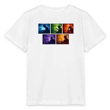 Ombre de code multi-écran - T-shirt bio MINI CREATOR Stanley/Stella Enfant - blanc - Devant - Maike (125cm)