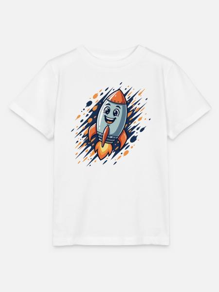 Lustige Rakete Cartoon-Design - Stanley/Stella Kinder T-Shirt MINI CREATOR  - Weiß