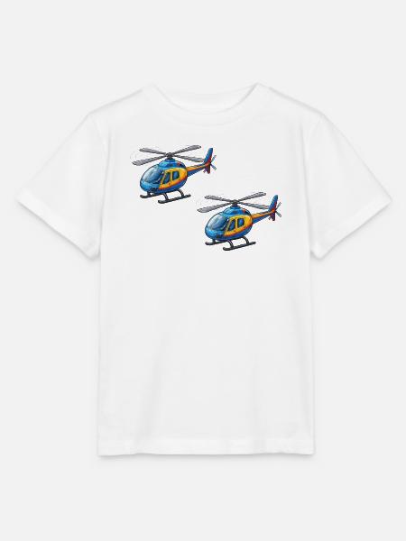Helikopter Cartoon - Stanley/Stella Kinder T-Shirt MINI CREATOR  - Weiß