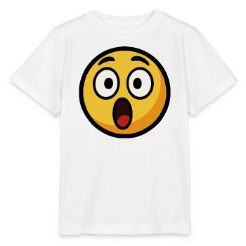 Ängstliches Emotikon ausgesprochenes Gesicht - Stanley/Stella Kinder T-Shirt MINI CREATOR  - Weiß - Vorne - Maike (125cm)