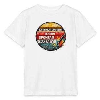 Créatif spontanément : Pas chaotique - T-shirt bio MINI CREATOR Stanley/Stella Enfant - blanc - Devant - Maike (125cm)