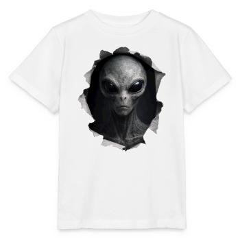 Alien Looking Out Of Shirt - Stanley/Stella MINI CREATOR Kids’ T-Shirt - white - Front - Maike (125cm)