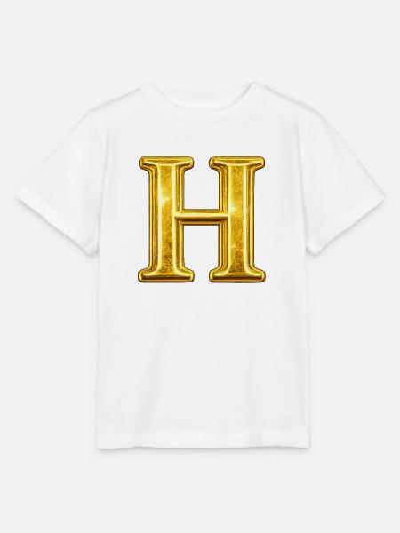Goldenes H Monogram - Stanley/Stella Kinder T-Shirt MINI CREATOR - Weiß