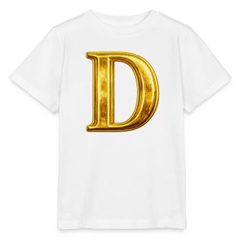 Monogramme en D Or - T-shirt bio MINI CREATOR Stanley/Stella Enfant - blanc - Devant - Maike (125cm)