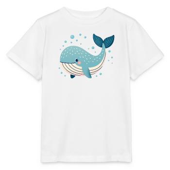 Blue Whale with Bubbles - Stanley/Stella MINI CREATOR Kids’ T-Shirt - white - Front - Maike (125cm)