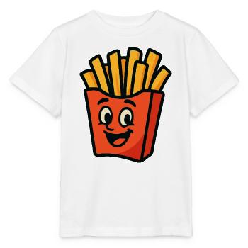 Cheerful French fries hero - Stanley/Stella MINI CREATOR Kids’ T-Shirt - white - Front - Maike (125cm)