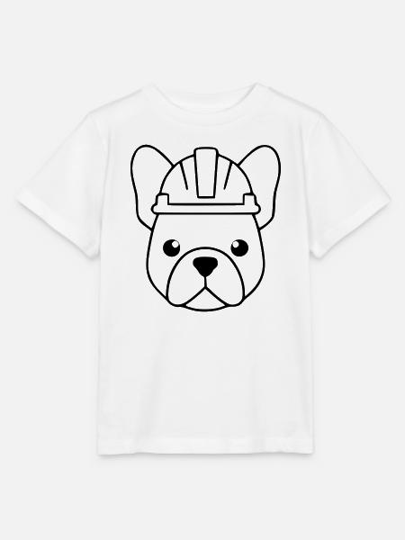Frenchie Bauarbeiter Helm Outline - Stanley/Stella Kinder T-Shirt MINI CREATOR  - Weiß