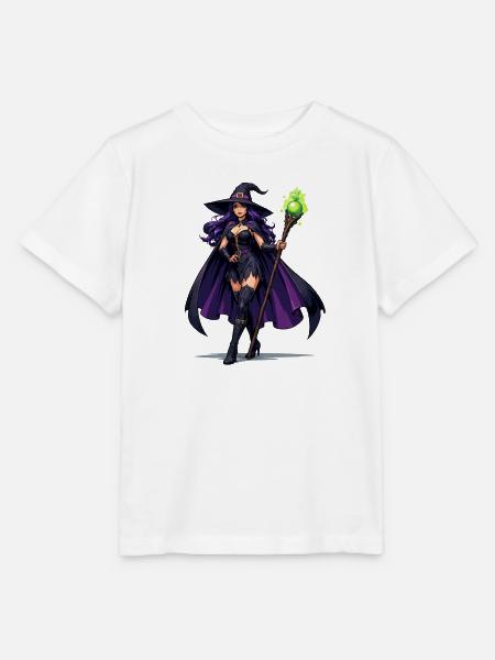 Violette Hexenkunst mit Stab - Stanley/Stella Kinder T-Shirt MINI CREATOR - Weiß