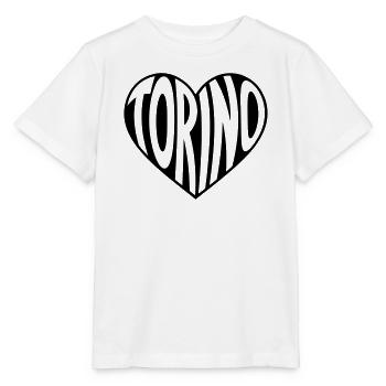 Turin, Turin Typographie du cœur - T-shirt bio MINI CREATOR Stanley/Stella Enfant - blanc - Devant - Maike (125cm)