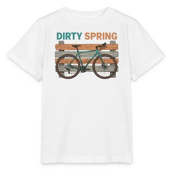 Schmutzige Feder-Risograph-Gravel-Rad-Kunst - Stanley/Stella Kinder T-Shirt MINI CREATOR  - Weiß - Vorne - Maike (125cm)