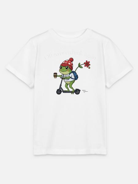 Frosch auf Roller — Überdenken - Stanley/Stella Kinder T-Shirt MINI CREATOR - Weiß
