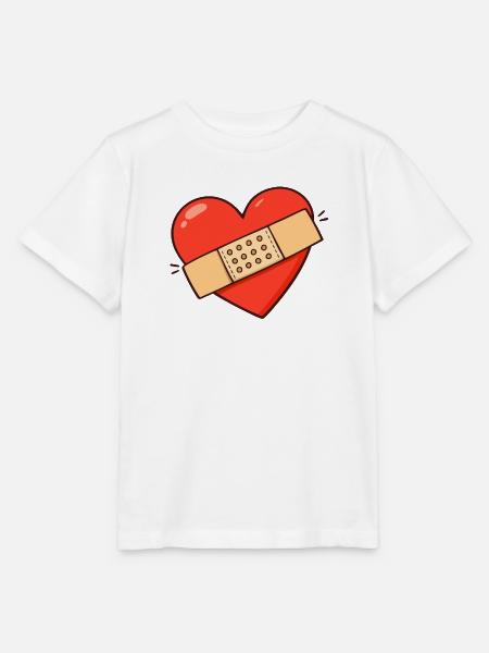 Herz mit Pflaster - Stanley/Stella Kinder T-Shirt MINI CREATOR  - Weiß