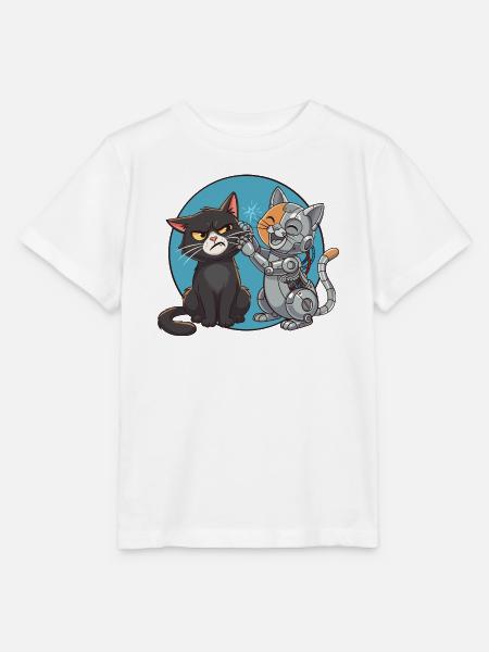 Chat und Roboter - Stanley/Stella Kinder T-Shirt MINI CREATOR - Weiß