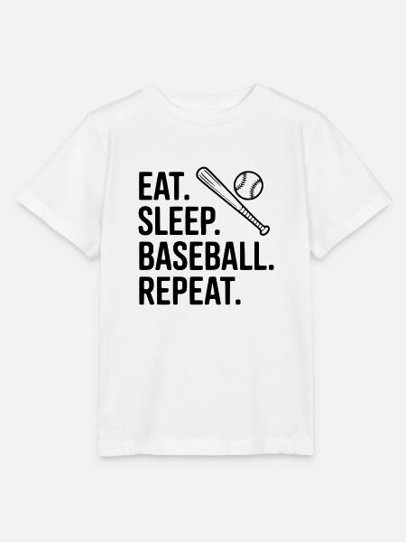 Iss. Schlaf. Baseball. Wiederholen. - Stanley/Stella Kinder T-Shirt MINI CREATOR - Weiß