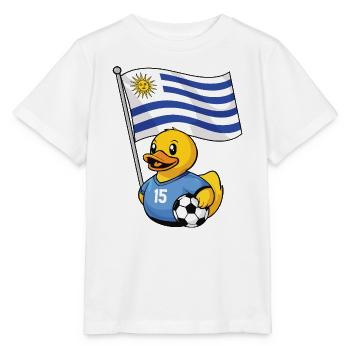Uruguay Fußball Fan Shirt für stolze Fans - Stanley/Stella Kinder T-Shirt MINI CREATOR  - Weiß - Vorne - Maike (125cm)
