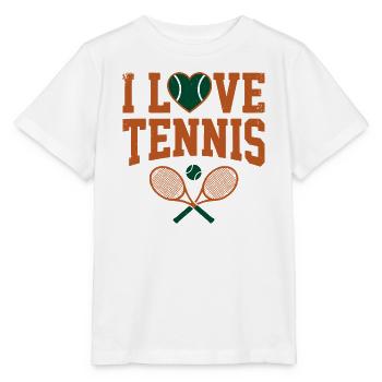 I Love Tennis Paris, Stylisches Tennis Fan Shirt - Stanley/Stella Kinder T-Shirt MINI CREATOR  - Weiß - Vorne - Maike (125cm)