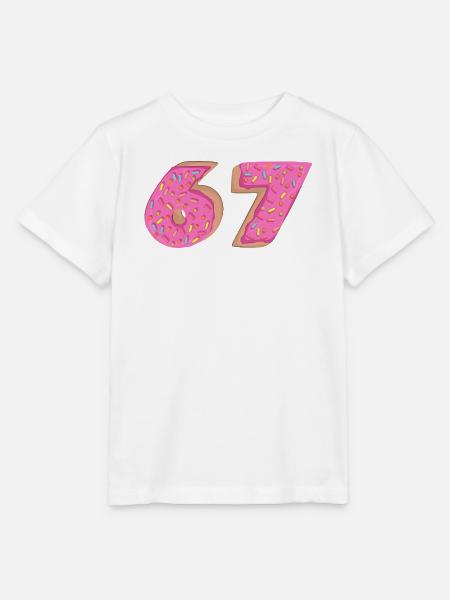 67 - Sixty Seven Number 67 Donut I-ce Cream Meme - Stanley/Stella Kinder T-Shirt MINI CREATOR - Weiß