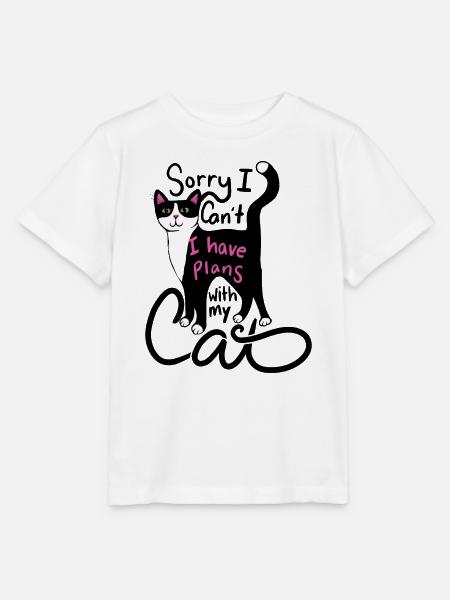 Ich habe Pläne Katzengrafik - Stanley/Stella Kinder T-Shirt MINI CREATOR - Weiß
