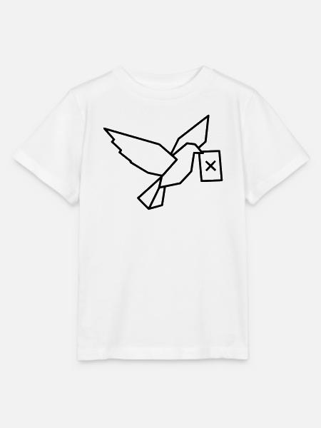 Brieftaube Wahlzettel Outline - Stanley/Stella Kinder T-Shirt MINI CREATOR  - Weiß