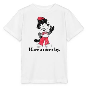 Felix The Cat Im Skater Style & Have A Nice Day - Stanley/Stella Kinder T-Shirt MINI CREATOR  - Weiß - Vorne - Maike (125cm)