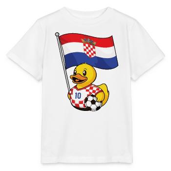 Kroatien Fußball Fan Shirt für stolze Fans - Stanley/Stella Kinder T-Shirt MINI CREATOR  - Weiß - Vorne - Maike (125cm)
