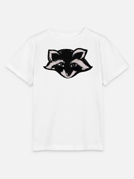 Mitternachts-Waschbärkopf - Stanley/Stella Kinder T-Shirt MINI CREATOR - Weiß
