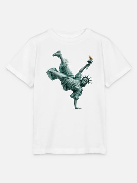 Freiheitsstatue Breakdancing - Stanley/Stella Kinder T-Shirt MINI CREATOR  - Weiß
