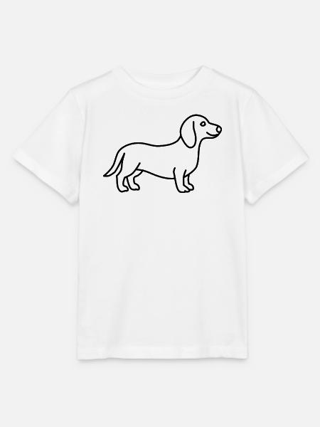 Dackel Kontur - Stanley/Stella Kinder T-Shirt MINI CREATOR - Weiß