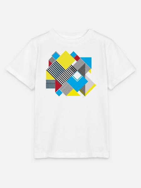 Geometrische Farbquadrat-Komposition - Stanley/Stella Kinder T-Shirt MINI CREATOR  - Weiß