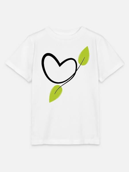 Organisches Chlorophyll-Pflanzenherz - Stanley/Stella Kinder T-Shirt MINI CREATOR  - Weiß