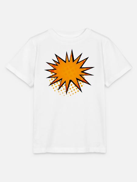 Halbton-Comic Starburst-Rand - Stanley/Stella Kinder T-Shirt MINI CREATOR  - Weiß