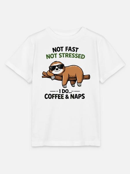 Chill Sloth Kaffee & Nickerchen - Stanley/Stella Kinder T-Shirt MINI CREATOR  - Weiß