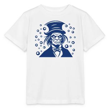 Graphique de portrait plat d’Ebenezer Scrooge - T-shirt bio MINI CREATOR Stanley/Stella Enfant - blanc - Devant - Maike (125cm)
