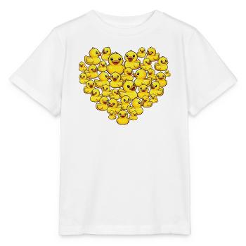 Rubber Duck Heart Duck Lover Duckie Art - Stanley/Stella MINI CREATOR Kids’ T-Shirt - white - Front - Maike (125cm)