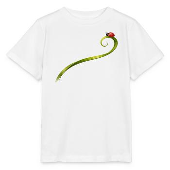 Marienkäfer auf geschwungenem Grashalm  - Stanley/Stella Kinder T-Shirt MINI CREATOR  - Weiß - Vorne - Maike (125cm)
