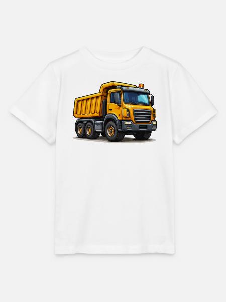 Baufahrzeug Kipplaster - Stanley/Stella Kinder T-Shirt MINI CREATOR - Weiß
