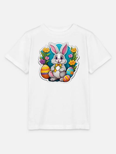 Pastell-Osterhase und blühende Eier - Stanley/Stella Kinder T-Shirt MINI CREATOR - Weiß