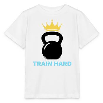 Kugelhantel Krone Train Hard - Stanley/Stella Kinder T-Shirt MINI CREATOR  - Weiß - Vorne - Maike (125cm)