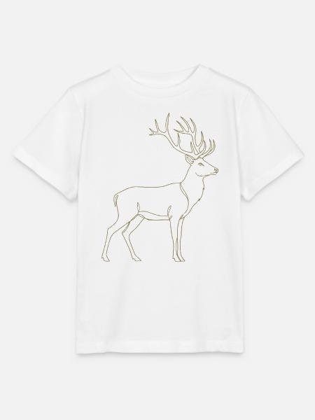 Goldener Hirsch Linienkunst - Stanley/Stella Kinder T-Shirt MINI CREATOR - Weiß