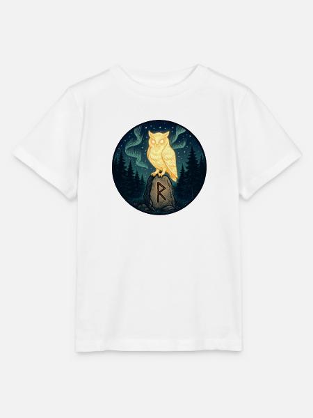 Goldene Eule über Mondfels im Wald - Stanley/Stella Kinder T-Shirt MINI CREATOR - Weiß