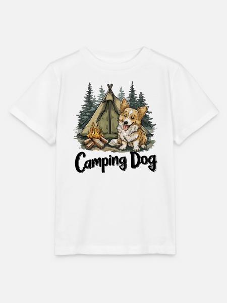 Camping Hund Spruch Camping Dog Camper Geschenk - Stanley/Stella Kinder T-Shirt MINI CREATOR  - Weiß